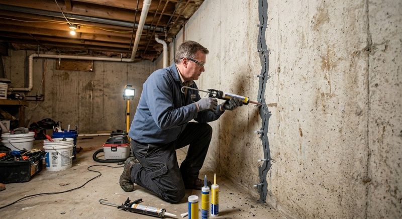 Basement Crack Repair in Midlothian, VA